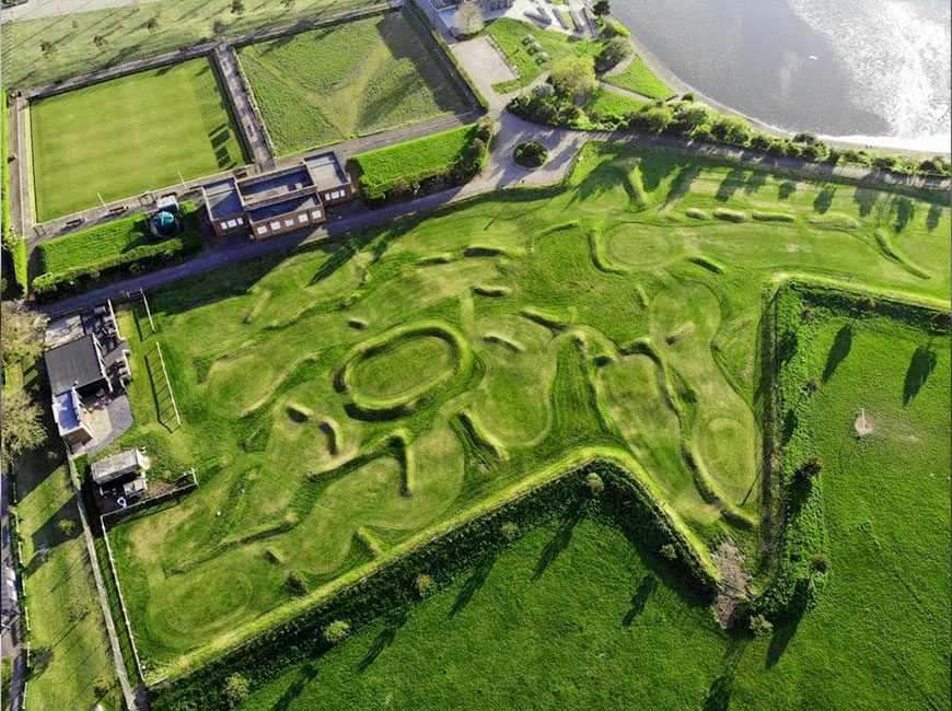 Aerial view of the sculpted greens at Princes Mini Golf